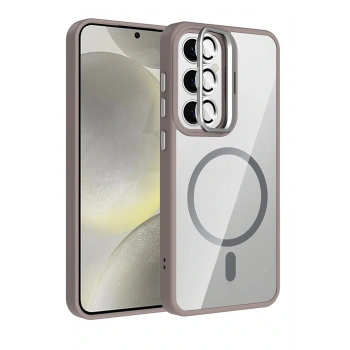 Samsung Galaxy S25 FE Remim Lensli Magsafe Standlı Kapak - Titan Gri