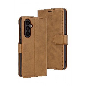 Samsung Galaxy S25 FE Trend S Plus Kapaklı Kılıf - Taba