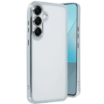 Samsung Galaxy S25 Kılıf Lensli Silikon - Gümüş