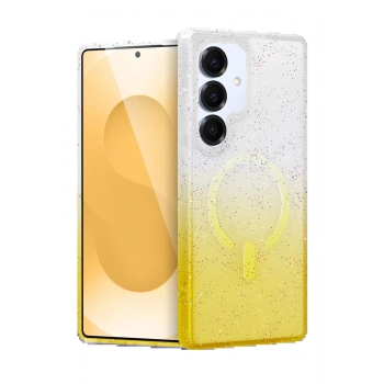 Samsung Galaxy S25 Plus Pummel Shiny Magsafe Kapak - Gold