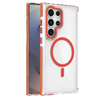 Samsung Galaxy S25 Ultra Bella Magsafe Kapak - Turuncu