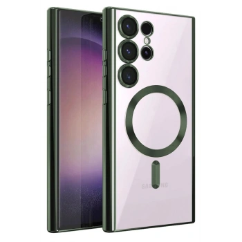 Samsung Galaxy S25 Ultra Kılıf Kross Magneticsafe Kapak - Koyu Yeşil