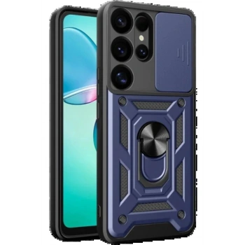 Samsung Galaxy S25 Ultra Kılıf Pars Lens Yüzüklü Silikon - Lacivert