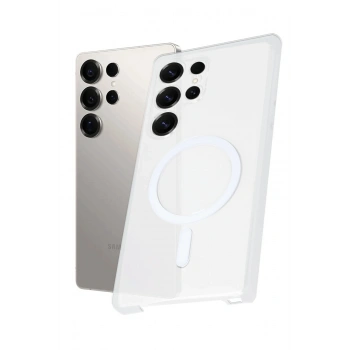 Samsung Galaxy S25 Ultra Kılıf PC Zara Magsafe Şeffaf Kılıf - Şeffaf