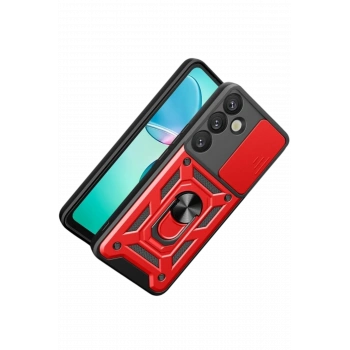 Samsung Galaxy S26 Plus Pars Lens Yüzüklü Silikon - Kırmızı