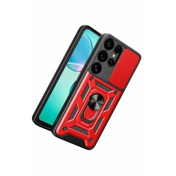 Samsung Galaxy S26 Ultra Pars Lens Yüzüklü Silikon - Kırmızı