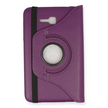 Samsung Galaxy T110 / T113 Tab 3 Lite 7 Kılıf 360 Tablet Deri Kılıf - Mürdüm