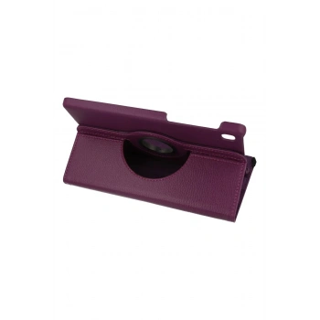 Samsung Galaxy T220 Tab A7 Lite 8.7 Kılıf 360 Tablet Deri Kılıf - Mürdüm