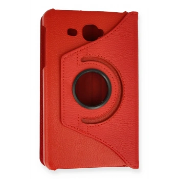 Samsung Galaxy T280 Tab A 7 Kılıf 360 Tablet Deri Kılıf - Kırmızı