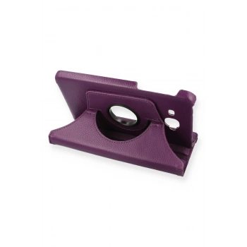 Samsung Galaxy T280 Tab A 7 Kılıf 360 Tablet Deri Kılıf - Mürdüm