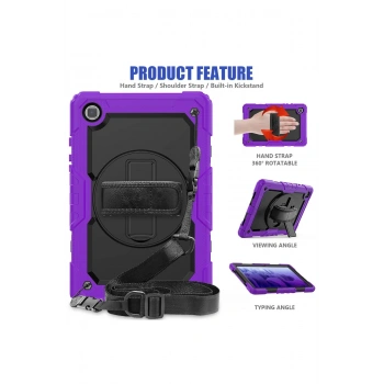 Samsung Galaxy T500 Tab A7 10.4 Kılıf Pars Tablet Kapak - Mor