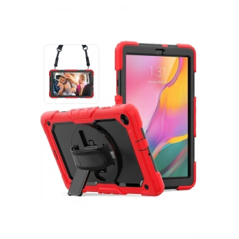 Samsung Galaxy T510 Tab A 10.1 Kılıf Pars Tablet Kapak - Kırmızı