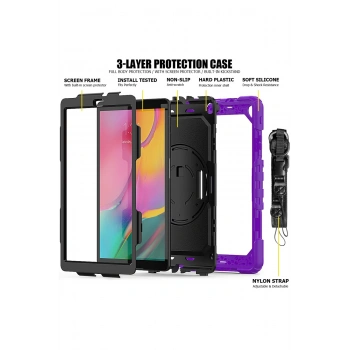 Samsung Galaxy T510 Tab A 10.1 Kılıf Pars Tablet Kapak - Mor