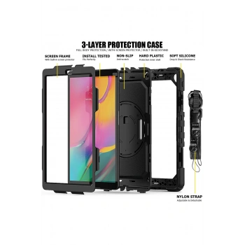 Samsung Galaxy T510 Tab A 10.1 Kılıf Pars Tablet Kapak - Siyah