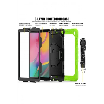 Samsung Galaxy T510 Tab A 10.1 Kılıf Pars Tablet Kapak - Yeşil