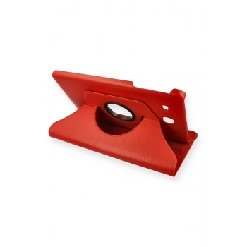Samsung Galaxy T560 Tab E 9.7 Kılıf 360 Tablet Deri Kılıf - Kırmızı