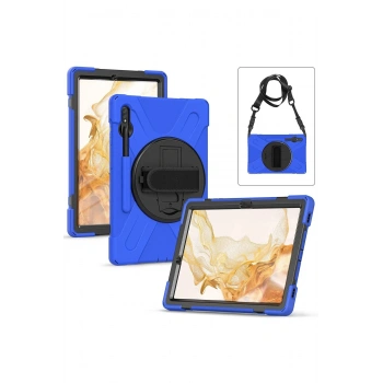 Samsung Galaxy T737 Tab S7 FE 12.4 Kılıf Amazing Tablet Kapak - Mavi