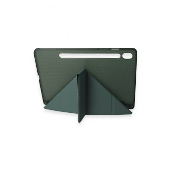 Samsung Galaxy T870 Tab S7 11 Kılıf Kalemlikli Mars Tablet Kılıfı - Koyu Yeşil