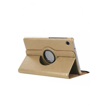 Samsung Galaxy Tab A11 360 Tablet Deri Kılıf - Gold