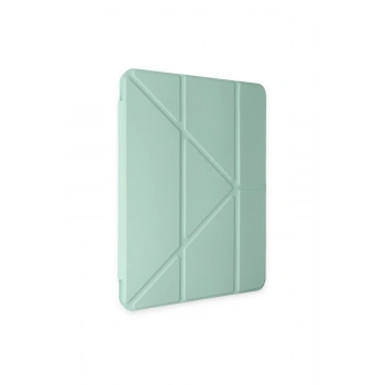 Samsung Galaxy Tab A9 Plus Kılıf Kalemlikli Mars Tablet Kılıfı - Açık Yeşil