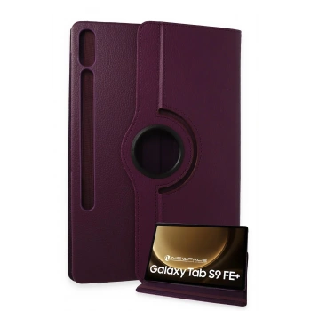 Samsung Galaxy X610 Tab S9 FE Plus 12.4 Kılıf 360 Tablet Deri Kılıf - Mürdüm