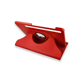 Samsung Galaxy X800 Tab S8 Plus 12.4 Kılıf 360 Tablet Deri Kılıf - Kırmızı