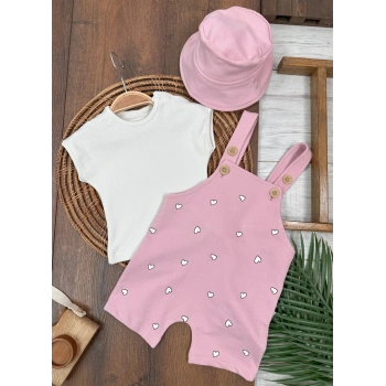 Şapkalı Zarif Slopet 3lü Kız Bebek Takım