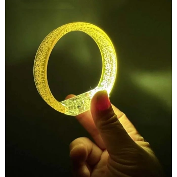 Sarı Led Işıklı Baskı Yapılabilen Pilli Bileklik Bilezik 1,5 cm Genişlik