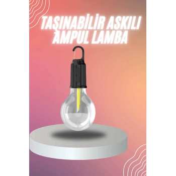 Şarjlı Dekoratif Kamp Lambası Askılı Ampul Led Işık Type-c Girişli