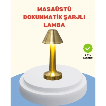 Şarjlı Masa Lambası 3 Işık Modu Kademesiz Karartma Metal Gövde