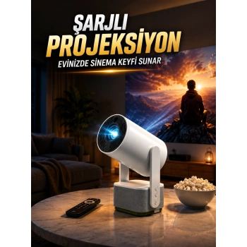 ŞARJLI PROJEKSİYON EVİNİZDE SİNEMA KEYFİ SUNAR