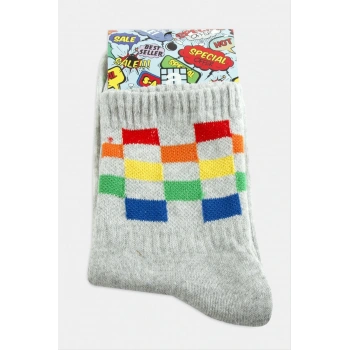 Satranç Desenli Kolej Çorap 8*28