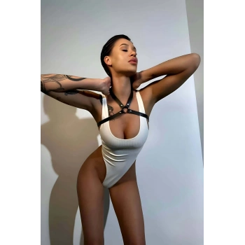 Seksi Boyundan Askılı Vücut Kemeri, Göğüs Harness - Brf1126