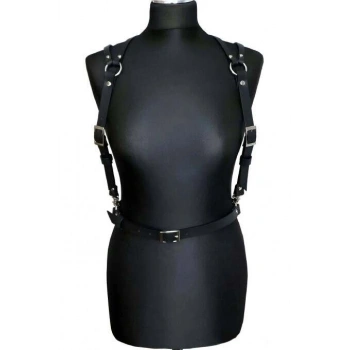 Seksi Deri Omuzdan Baglamalı Göğüs Harness - Brf916