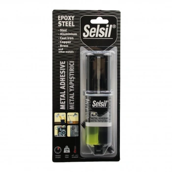 SELSİL EPOXY STEEL METAL ŞIRINGA EPOKSİ YAPIŞTIRICI 28GR. METAL - ÇELİK - ALÜMİNYUM - AHŞAP - PLASTİK (4887)