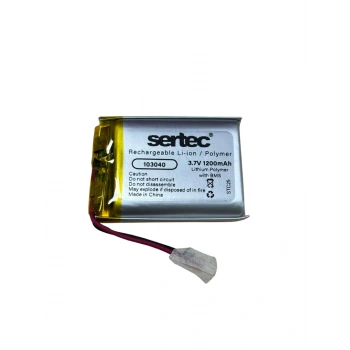 Sertec 103040 3.7V 1200mAh Li-Polymer Pil (Devreli/1.5A)