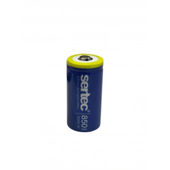 Sertec 3.7V Li-ion 16340 - 850 mAh 3C Başlı Şarjlı Pil