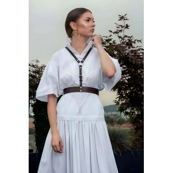 Şık Deri Kadın Kemer, Elbise Üzeri Kemer, T-shirt Üzeri Kadın Kemer - Brf1093