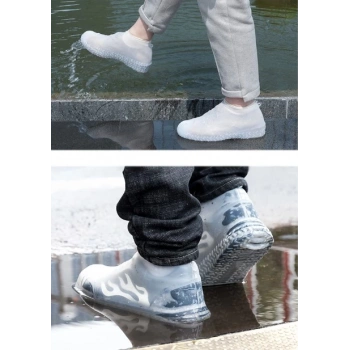 Silikon Ayakkabı Kılıfı Kaymaz Su Kir Geçirmez  M Beden Beyaz (4887)