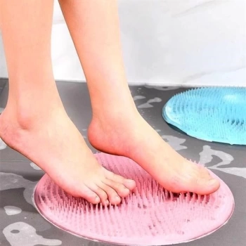 Silikon Fırçalı Banyo Masaj Matı ve  Ayaklar için Topuk Masaj Paspası (4887)