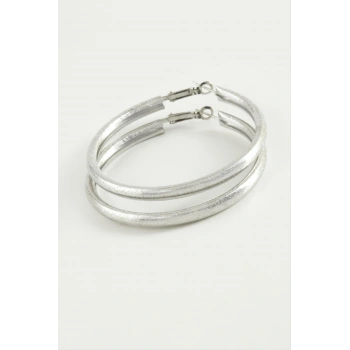 Simli Boru Halka Küpe 4,5 cm