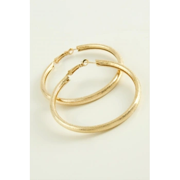 Simli Boru Halka Küpe 4,5 cm