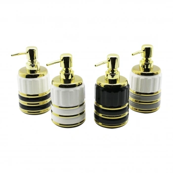 ŞİŞE GOLD KAPAK - BOĞUM SERAMİK SIVI SABUNLUK 7.5X10.5CM (4887)