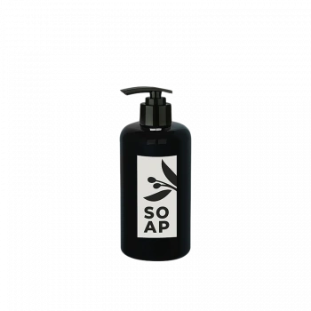 Sıvı Sabunluk Yuvarlak Plastik Pompalı 500 ML - Siyah