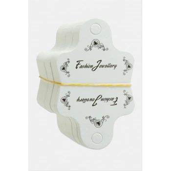 Siyah Çiçek Kolye Kartı 200 Adet