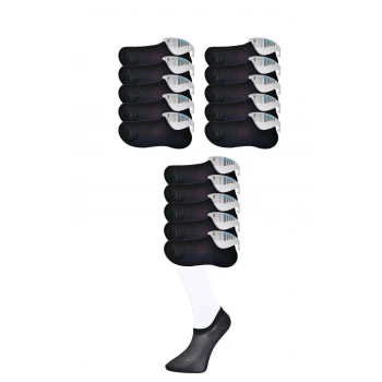 Siyah Erkek Görünmez Çorap 15 çift