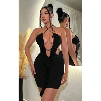 Siyah Fantezi Elbise 5086