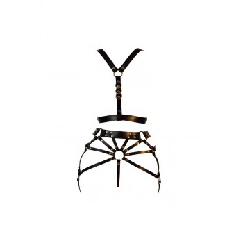 Siyah Harness Takım Suni Deri Omuz Ve Bel Detaylı - Brf1193