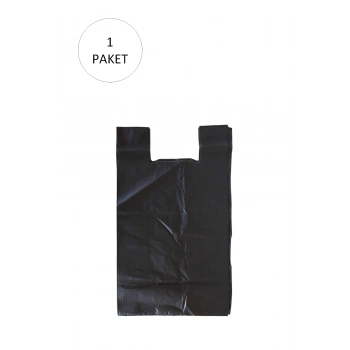 Siyah Hışır Atlet Poşet Mini Boy 22x31 cm 1 Paket Takriben 500 Adet