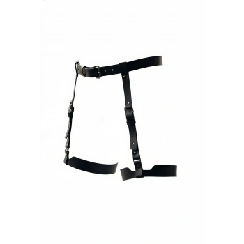 Siyah Jartiyer Harness Deri Ayarlanabilir Bacak Aksesuarı - Brf133